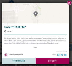 Beschreibung des Aufrufs für das Jugendzentrum Harlem