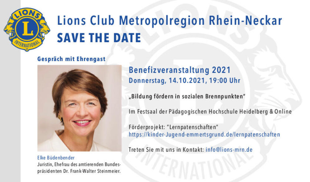 Ankündigung des Lions Club zur Veranstaltung "Bildung fördern in sozialen Brennpunkten" zugunsten der Lernpatenschaften